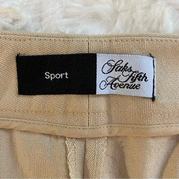 Saks Fifth Avenue Sport Women’s Dress Pants Size 6 Beige Pleated High Rise - Picture 5 of 13